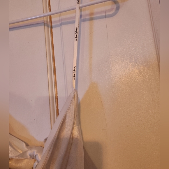 NWT For Love And Lemons White Strapless Satin Backless Mini Dress Size Large - Picture 3 of 8